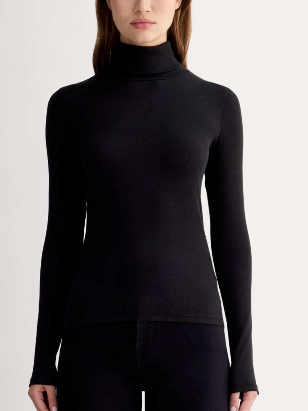 Everlane The Luxe Rib Turtleneck in black Size S NWOT